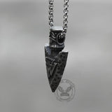 Valknut Stone Spear Stainless Steel Viking Pendant | Gthic.com