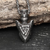 Valknut Stone Spear Stainless Steel Viking Pendant | Gthic.com