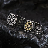 Vegvisir and Runes Stainless Steel Viking Ring | Gthic.com