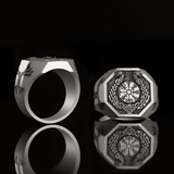 Vegvisir Celtic Knot Dragon Sterling Silver Viking Ring | Gthic.com