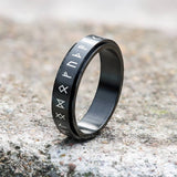 Vegvisir Runes Stainless Steel Spinner Ring | Gthic.com