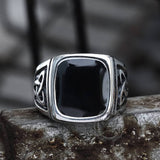 Viking Celtic Knots Stainless Steel Square Ring | Gthic.com