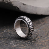 Viking Runes Stainless Steel Spinner Ring