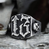 Vintage 13 Stainless Steel Skull Ring 04 | Gthic.com