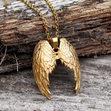Vintage Angel Wings Stainless Steel Pendant | Gthic.com