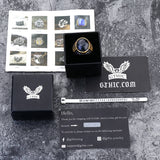 Vintage Black Stone Stainless Steel Gemstone Ring