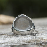 Vintage Black Stone Stainless Steel Gemstone Ring