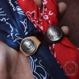 Vintage Buffalo Nickel Leather Scarf Ring