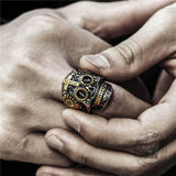 Vintage Cross Stainless Steel Sugar Skull Ring 02 | Gthic.com