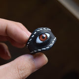 Vintage Evil Eye Leather Scarf Buckle 03 | Gthic.com