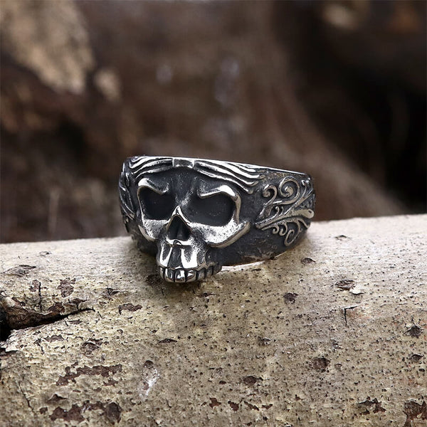 Vintage Goth Stainless Steel Skull Ring | Gthic.com