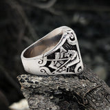 Vintage Masonic Stainless Steel Men's Ring | Gthic.com