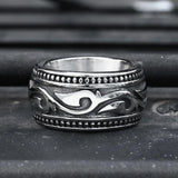 Curling Grass Pattern Stainless Steel Ring