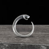 Vintage Snake-Shaped Sterling Silver Hoop Earrings 01 | Gthic.com