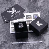 Vintage Sunflower Skull Stainless Steel Ring