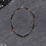 Vintage Tiger Eye Stone Men’s Bead Necklace | Gthic.com