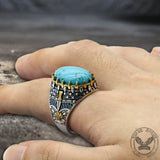Vintage Turquoise Sterling Silver Gemstone Ring
