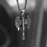 Vintage Viking Axe Stainless Steel Pendant | Gthic.com