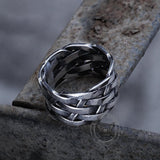 Vintage Weave Pattern Stainless Steel Ring