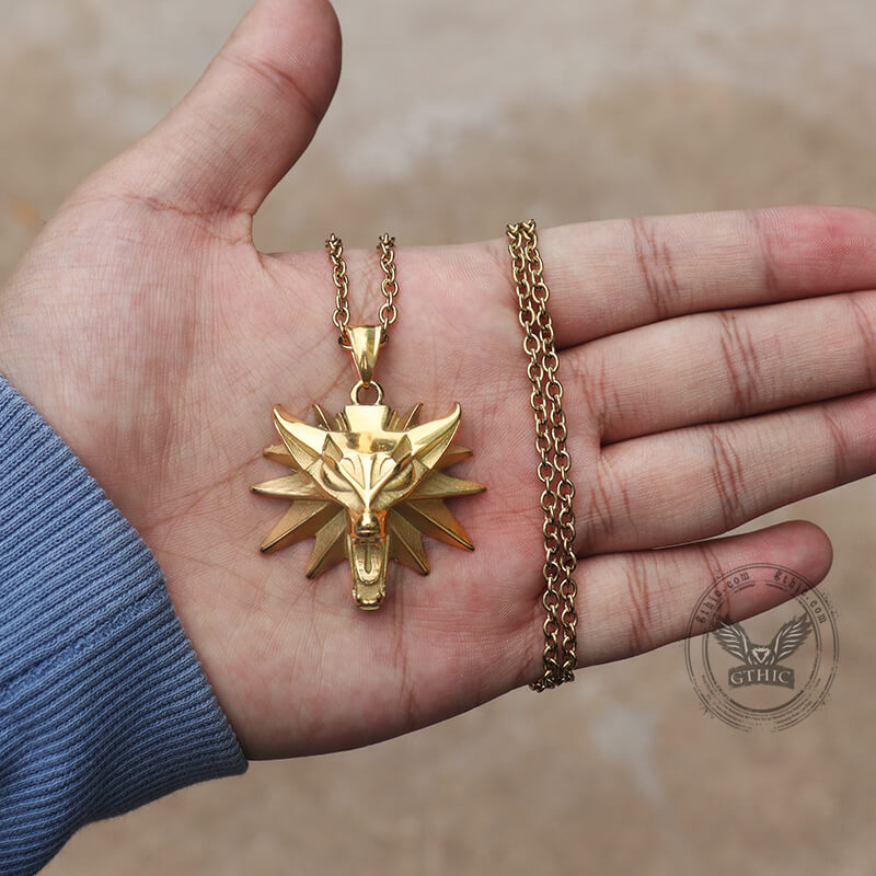 Wild Hunt Wolf Head Stainless Steel Pendant – GTHIC