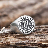 Zodiac Signs Symbol Stainless Steel Ring | Gthic.com