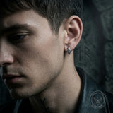 Punk Pentagram Stainless Stee Hoop Earrings | Gthic.com