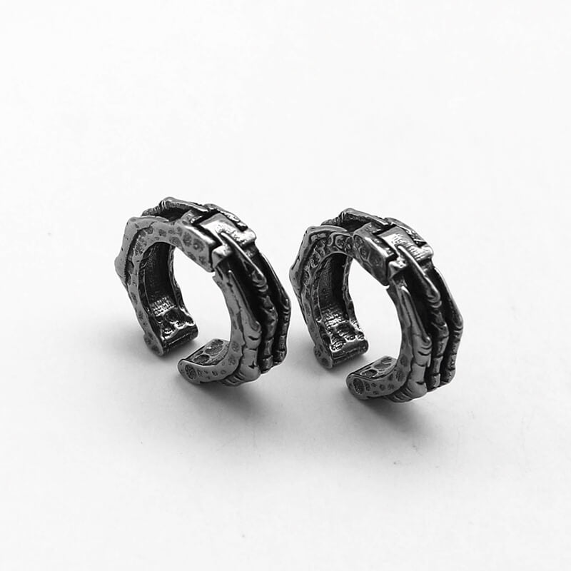 Skull Hand Stainless Steel Ear Cuffs