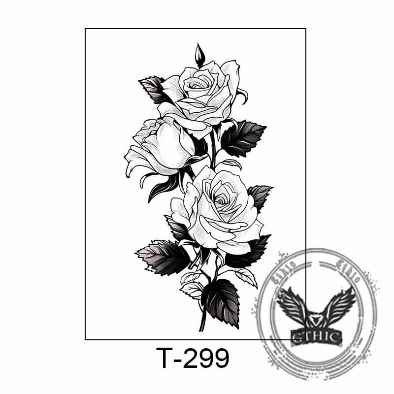 10 Pcs Blooming Flowers Temporary Tattoo Stickers