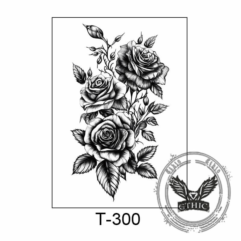 10 Pcs Blooming Flowers Temporary Tattoo Stickers