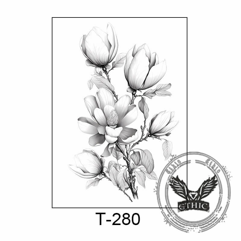 10 Pcs Blooming Flowers Temporary Tattoo Stickers 02 | Gthic.com