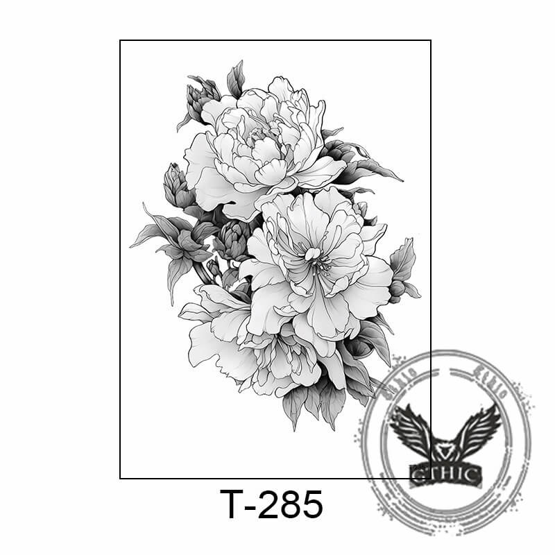 10 Pcs Blooming Flowers Temporary Tattoo Stickers