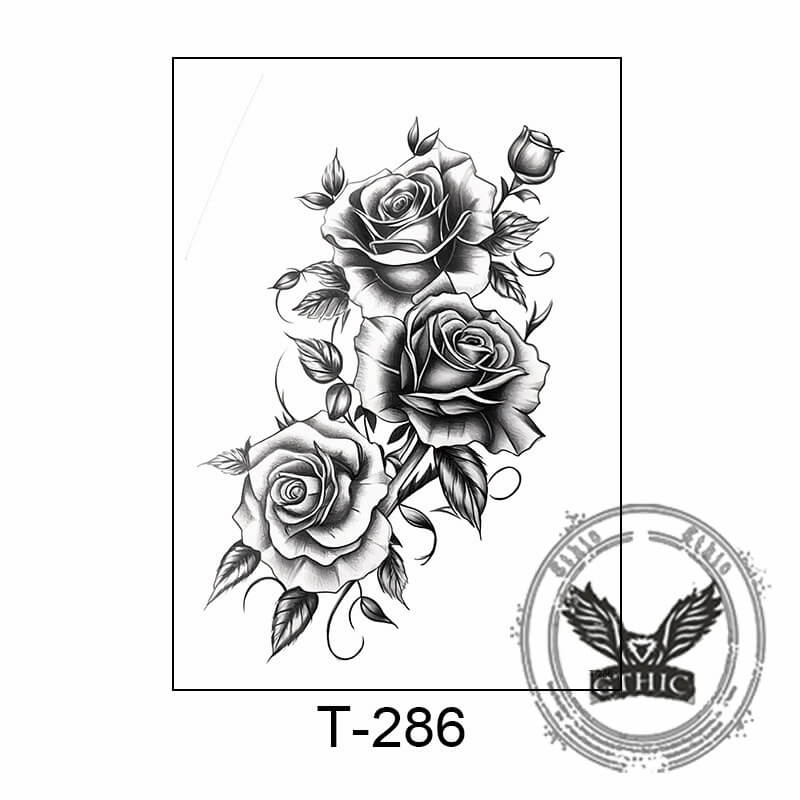 10 Pcs Blooming Flowers Temporary Tattoo Stickers