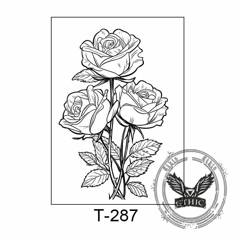 10 Pcs Blooming Flowers Temporary Tattoo Stickers