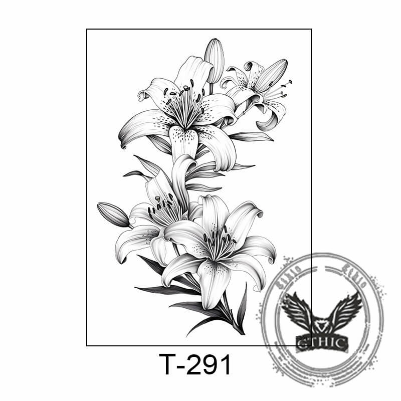 10 Pcs Blooming Flowers Temporary Tattoo Stickers
