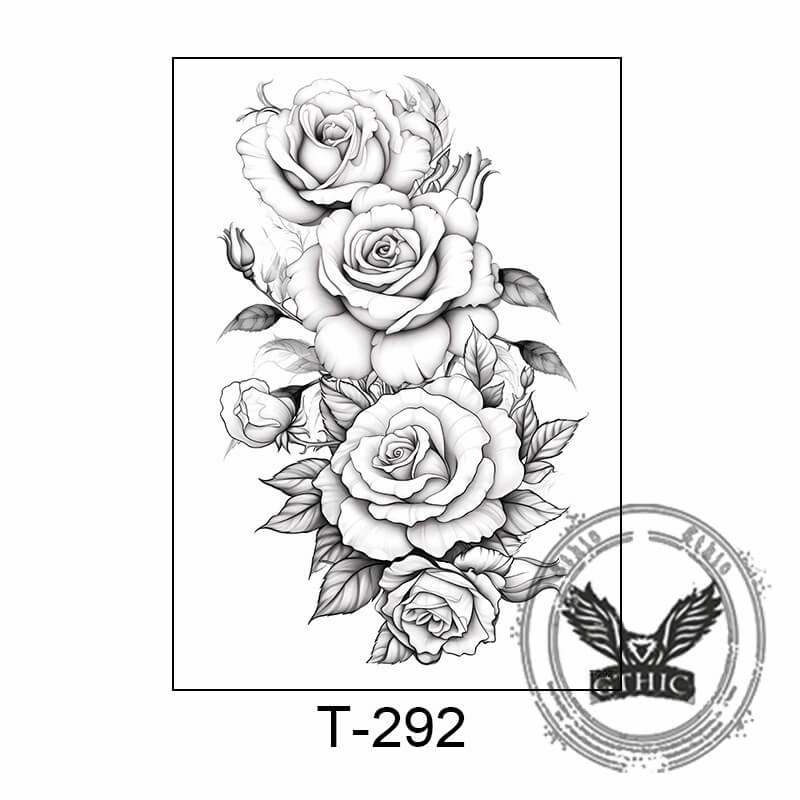 10 Pcs Blooming Flowers Temporary Tattoo Stickers