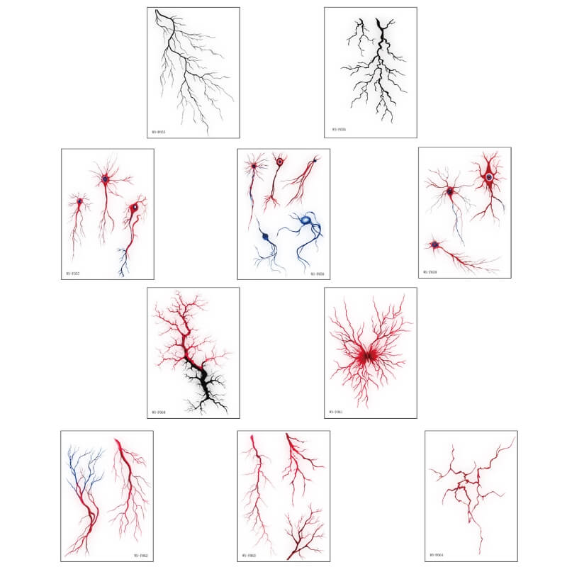 10 Pcs Halloween Blood Vessel Temporary Tattoo Stickers 01 | Gthic.com