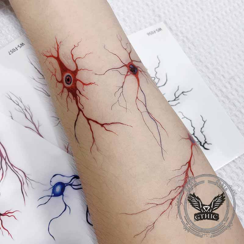 10 Pcs Halloween Blood Vessel Temporary Tattoo Stickers