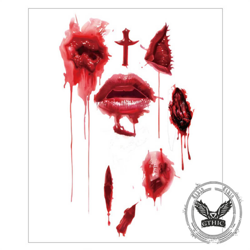 10 Pcs Halloween Horror Wound Temporary Tattoo Stickers