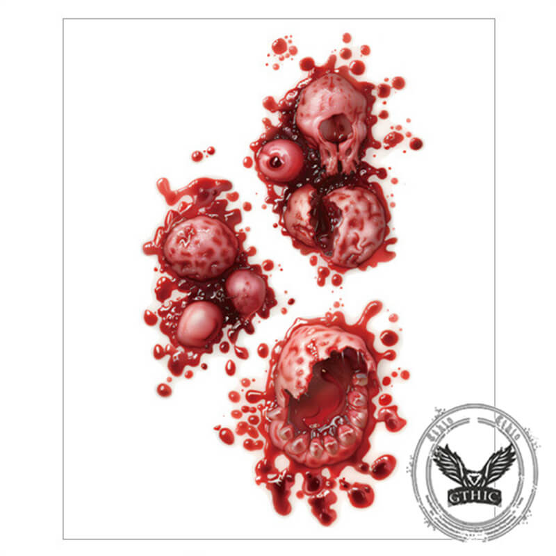 10 Pcs Halloween Horror Wound Temporary Tattoo Stickers