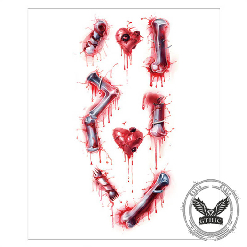 10 Pcs Halloween Horror Wound Temporary Tattoo Stickers