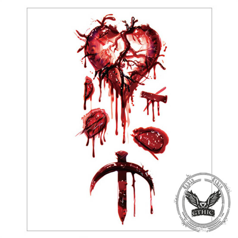 10 Pcs Halloween Horror Wound Temporary Tattoo Stickers