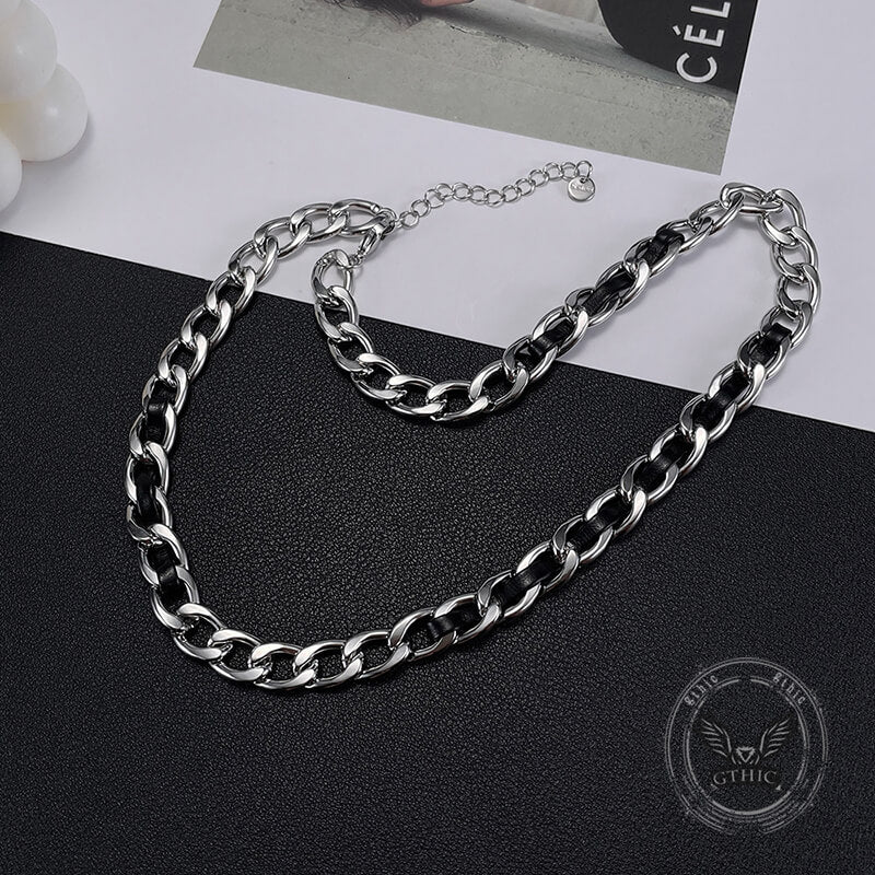 10mm Minimalist Stainless Steel Cuban Chain Necklace | Gthic.com