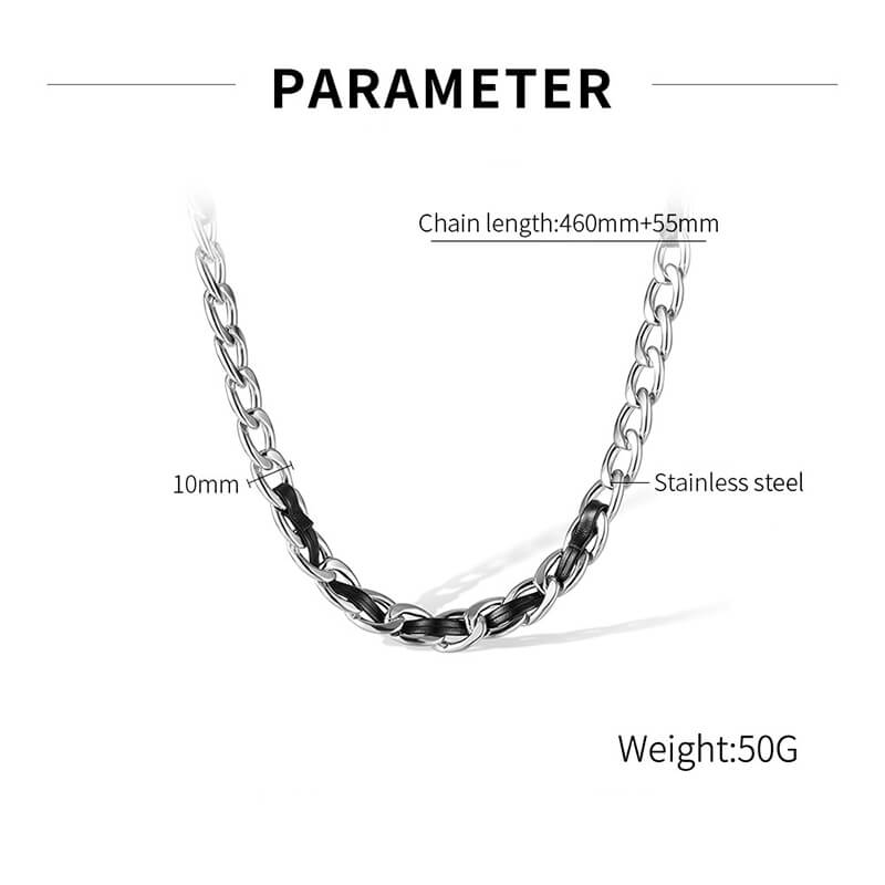 10mm Minimalist Stainless Steel Cuban Chain Necklace