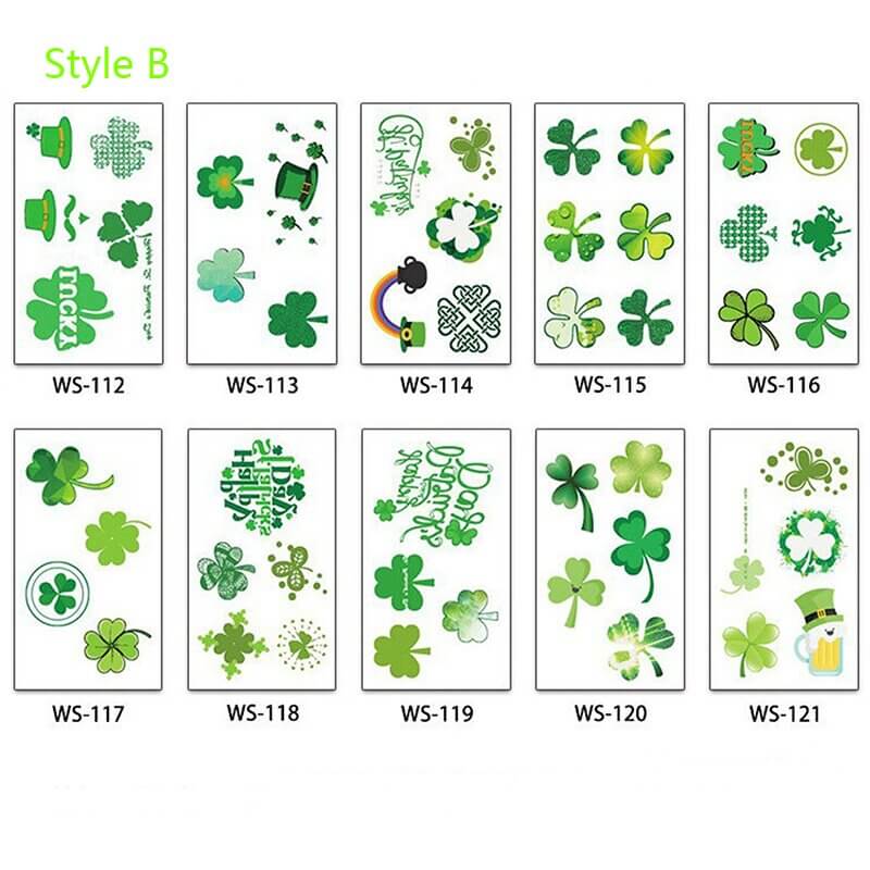10Pcs Waterproof Saint Patrick's Day Temporary Tattoos Stickers | Gthic.com