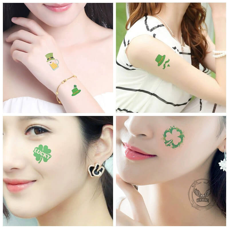10Pcs Waterproof Saint Patrick's Day Temporary Tattoos Stickers | Gthic.com