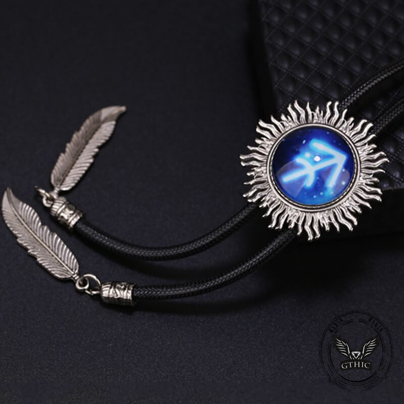 12 Constellations Sun Alloy Bolo Tie