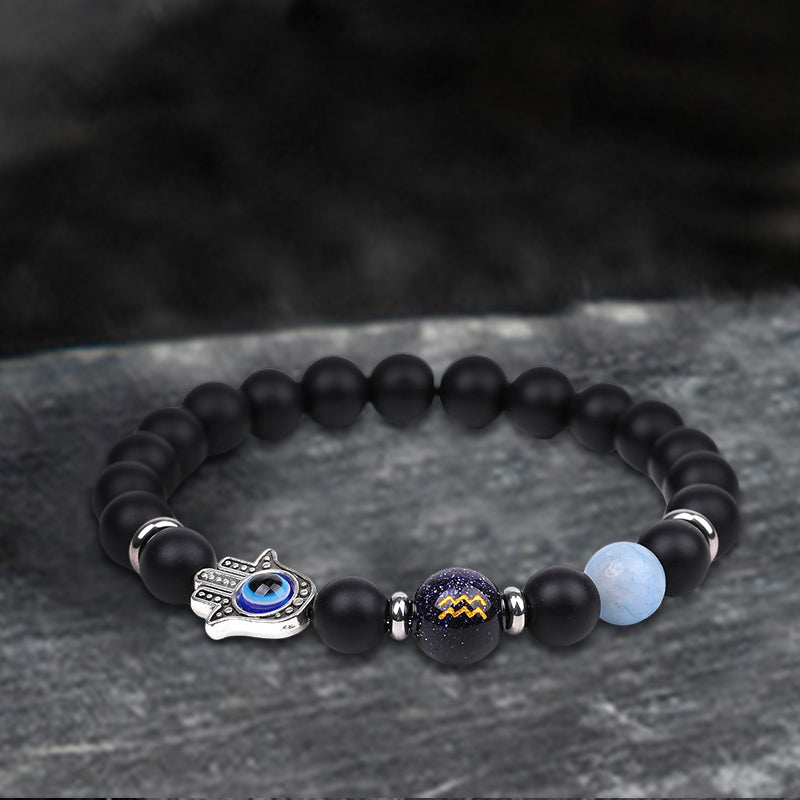 12 Constellations Zodiac Lucky Natural Stone Bracelet