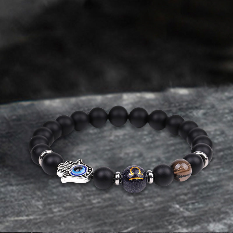 12 Constellations Zodiac Lucky Natural Stone Bracelet