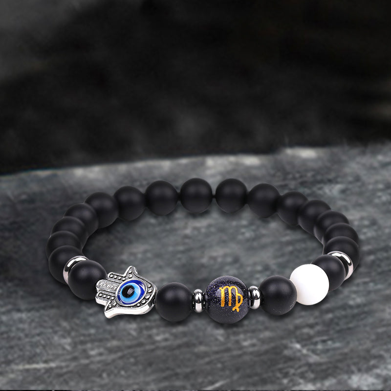 12 Constellations Zodiac Lucky Natural Stone Bracelet