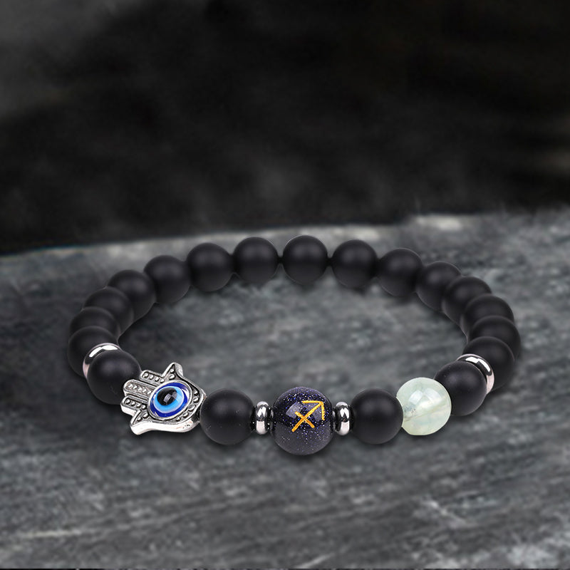 12 Constellations Zodiac Lucky Natural Stone Bracelet